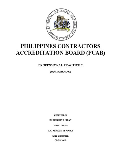 A Contractor's Responsibility: Philippine Contractors Accreditation Board.